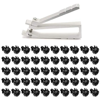Immagine di kwmobile Set 50x Dadi Ingabbiati 1x Pinza Viti e Gabbia Filettatura M6 Dado Pinze Installazione Rimozione su Rack Hardware 10&quot; 19&quot; Nero