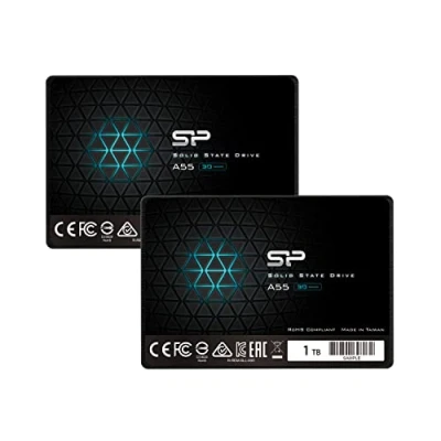 Immagine di Silicon Power 2 Pack 1TB SSD 3D NAND A55 SLC Cache Performance Boost SATA III 2.5&quot; 7mm (0.28&quot;) Internal Solid State Drive