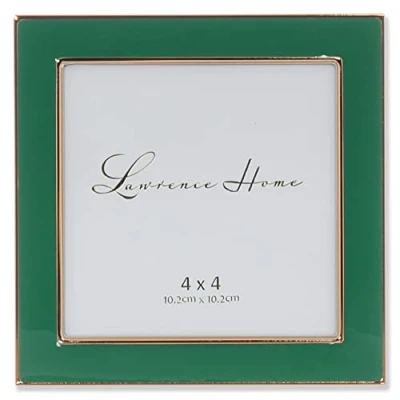 Immagine di Lawrence Frames Cornice portafoto in metallo e smalto, verde, 4x4
