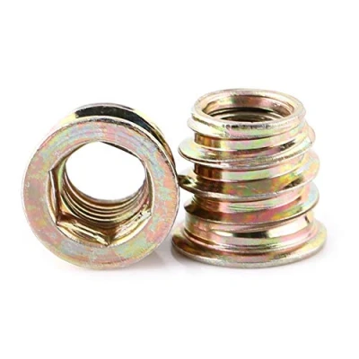 Immagine di 20Pcs Dadi Inserti in Acciaio al Carbonio Zincato, Dado Esagonale di Inserimento Filettatura M6 / M8 M10 per Mobili Legno (M8*13mm)