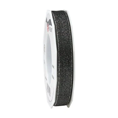 Immagine di Präsent 6791520 613 Nastro, Poliestere, Nero Argento, 15mm 20m