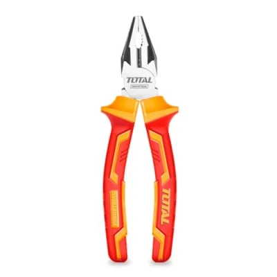 Immagine di TOTAL Pinze isolate universali Cromo vanadio Certificazione VDE Ideali per elettricisti e progetti elettrici Lunghezza: 180 mm