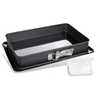Immagine di Zenker Lasagnera Apribile con Spatolina 25 x 38 7 Cm Deluxe, Stampo Rettangolare Cerniera, Rivestimento Antiaderente Diamantato (Colore: Nero), Quantità: 1 Pezzo, Acciaio