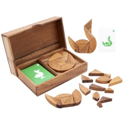 Immagine di Engelhart 350102 Doppio Tangram in Legno a forma di Uovo Puzzle ecologico Gioco per 1 2 giocatori Dai 4 anni