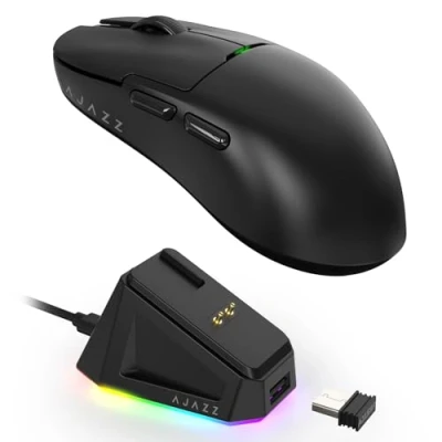 Immagine di MAGIC REFINER X AJAZZ AJ159P Mouse Da Gioco Wireless Con Dock Di Ricarica Magnetica RGB, per PC Cablati 2.4G/USB C, Sensore PAW3395, 6 DPI Regolabili Fino a 26000 PC/Mac Nero