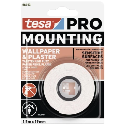 Immagine di tesa Mounting PRO Tapete &amp; Putz 66743 00000 00 Nastro per fissaggio Bianco (L x L) 1.5 m 19 mm 1 pz.