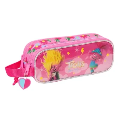 Immagine di Safta Trolls 3 Astuccio per bambini, ideale bambini in età scolastica, comodo e versatile, qualità resistenza, 21 x 6 8 cm, colore Rosa, Estándar, Casual