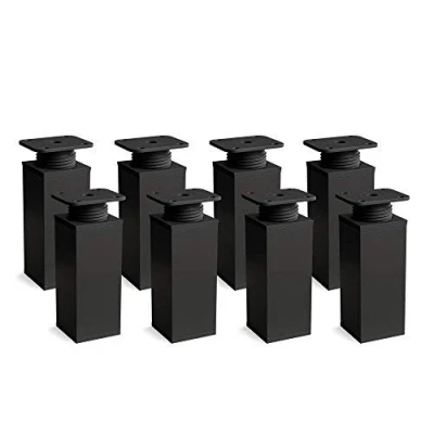 Immagine di Sossai® Gambe per mobili MFV1 set di 8 regolabili in altezza Altezza: 60 mm (+20mm) Design: nero opaco Forma angolare: 40 x Viti inclusi