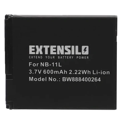 Immagine di EXTENSILO batteria compatibile con Canon IXUS 140, 145, 150, 155, 160, 165, 147, 157 fotocamera digitale DSLR (600mAh, 3,7V, Li Ion)