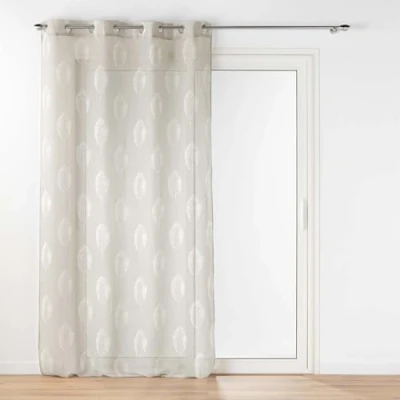 Immagine di Douceur d&#039;Intérieur, tenda trasparente con occhielli (140 x 240 cm) Indila, lino, effetto lino tessuto stampato