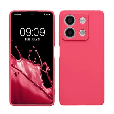 Immagine di kwmobile Custodia Compatibile con Xiaomi Redmi Note 13 5G Cover Back Case per Smartphone in Silicone TPU Protezione Gommata rosa shocking