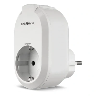 Immagine di REV presa intelligente Link2Home, wireless, timer, casa intelligente, iOS, Android, Alexa, Google Assistant, bianca