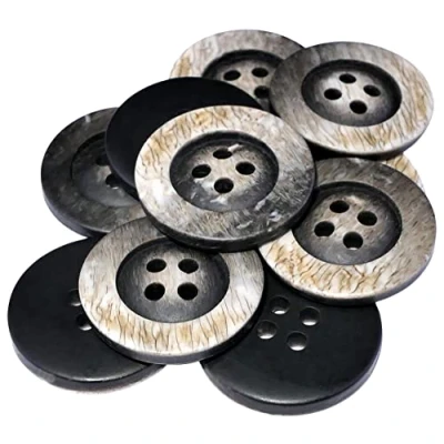 Immagine di AERZETIX C56930 Set di 10 Bottoni da cucire rotondi Ø20x3mm con 4 fori colore marrone 32L L32 in plastica apertura 2mm merceria cucito abbigliamento maglia decorazione
