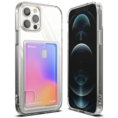 Immagine di Ringke Fusion Card Compatibile con Cover iPhone 12 (2020) e Pro (2020), Custodia Trasparente Portacarte Sottile Retro Rigida Antiurto Paraurti TPU Clear