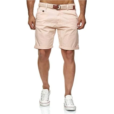 Immagine di Indicode Conor Bermuda da uomo con cintura, 100% cotone, vestibilità regolare Cameo Rose L