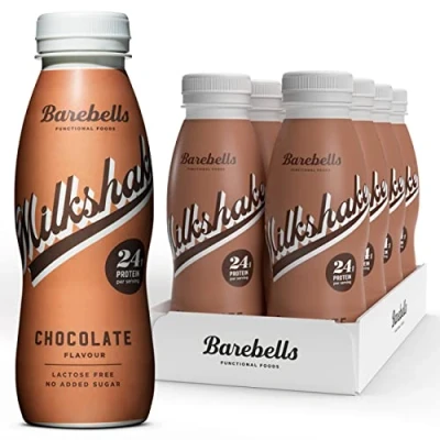 Immagine di Barebells frullato d&#039;uovo cremoso a basso contenuto di zucchero, 24 grammi proteine per bottiglia, senza lattosio, al cioccolato, 8 x 330 ml