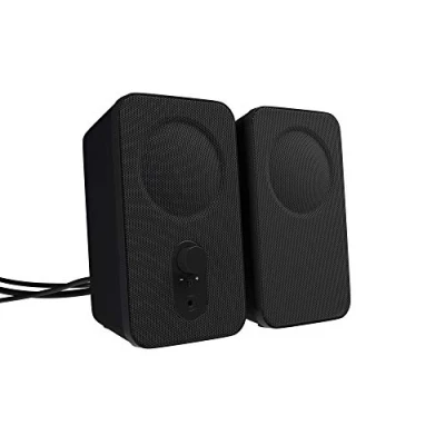 Immagine di Amazon Basics Altoparlanti per computer desktop o PC portatile, alimentazione CA (versione europea), 2 unità , Nero