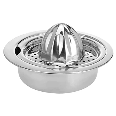 Immagine di Spremiagrumi con contenitore, diametro: 16 x 7,5 cm, capacità: 350 ml, acciaio inox color argento