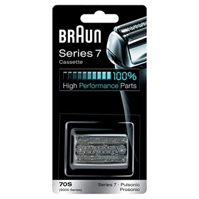 Immagine di Braun 70S Testina di Ricambio ORIGINALE per Rasoio Elettrico Barba Compatibile Con i Rasoi Series 7, una Rasatura Ottima Ogni Giorno, Argento