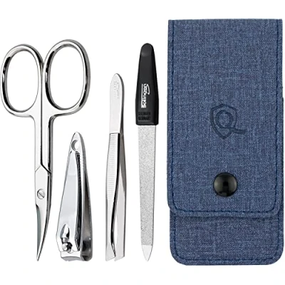 Immagine di marQus set manicure 4 pezzi da viaggio con lima di Solingen per la cura delle unghie forbici e