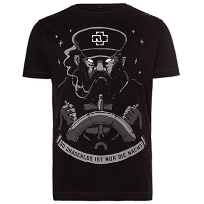 Immagine di Rammstein T Shirt Seemann Maglietta da Uomo con Stampa sul Davanti Multicolore e Retro Nero L