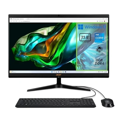 Immagine di Acer Aspire C24 1800 Computer Fisso All in One, Pc Desktop, Processore Intel Core i5 12450H, Ram 8 GB DDR4, 512 SSD, Display 23.8&quot; IPS FHD LED LCD, UHD, Wifi, Webcam, Windows 11 Home