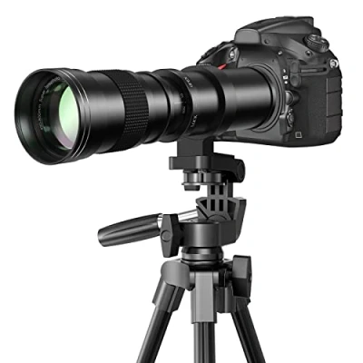 Immagine di Lightdow Teleobiettivo 420 800mm f/8,3 16 per Canon EF, Messa a Fuoco Manuale Lente, Zoom Obiettivo Rebel SL2 SL1 T8i T7 850D 800D 750D 4000D 2000D 90D 77D 6D 5D 1D Fotocamera Reflex DSLR