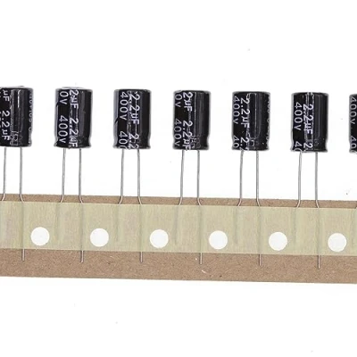 Immagine di 50 Pezzi 400V 2.2UF Condensatore elettrolitico in alluminio plug 8x12 8 * 12mm