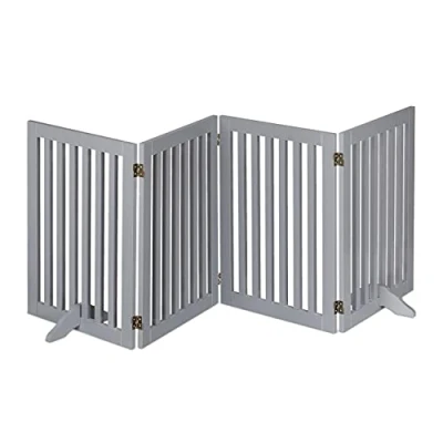 Immagine di Relaxdays Cancelletto per Bambini, Barriera Cani e Neonati, Recinzione Scale, Cancellino HxL 70 x 207 cm, Grigio, 100% Fibra di Legno