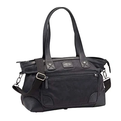 Immagine di Pride and Soul Donna, Manico Heaven, Mano Finta Pelle di Tela, Regolabile, Tracolla, Borsa per Tutti i Giorni, Colore, Circa 27 x 40 16 cm, Nero (Nero), 16x40x27 cm (B H T)