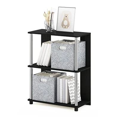 Immagine di Furinno JAYA Libreria dal design semplice, Americano, tubi in acciaio inossidabile