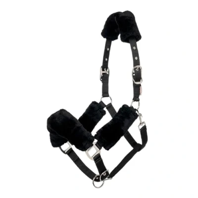 Immagine di LeMieux Cavezza Confortevole per Cavalli, Colore Nero, Fodera in Morbido Pile, Regolabile e Resistente, Colore: Nero