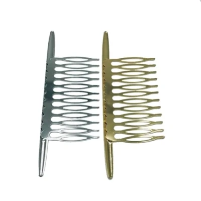 Immagine di VASANA 2 PZ (oro+argento) Donne Ragazze Elegante Pettine in Lega Liscia Francese Twist Inserti per Capelli Manopole Laterale Hair Styling Strumento