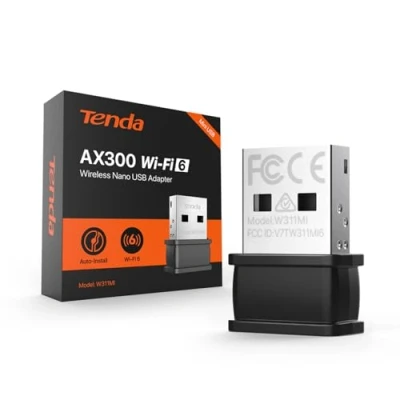 Immagine di Tenda W311MI Nano Adattatore USB WiFi 6 AX300, Chiavetta per PC Fisso/Laptop, Scheda a 2,4GHz 286Mbps, Modalità AP, WPA/WPA2, Plug&amp;Play, Compatibile con Windows7/10/11/Linux 3.2+