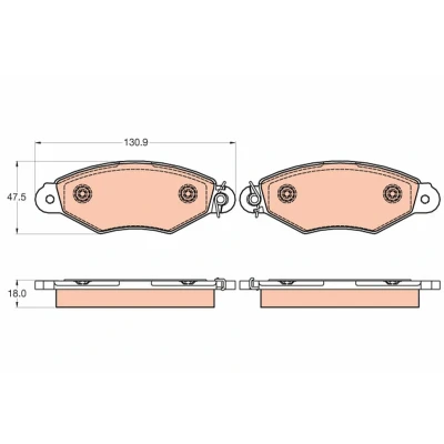 Immagine di TRW GDB2024 Kit pastiglie freno Non predisposto per contatto segnalazione usura RENAULT: Kangoo I