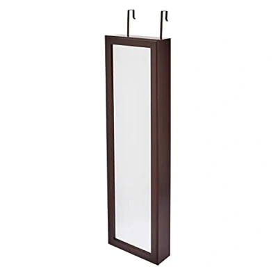 Immagine di Amazon Basics Portagioie da parete o appendere Rettangolare, 2 specchi per il trucco, Marrone scuro, 4.72&quot; L x 13.78&quot; W 47.2&quot; H (12 35 120 cm)