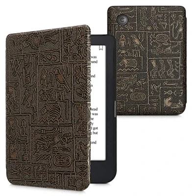 Immagine di kwmobile Custodia eReader Compatibile con Kobo Clara 2E Cover eBook Reader Flip Case oro/nero Geroglifici Egizi