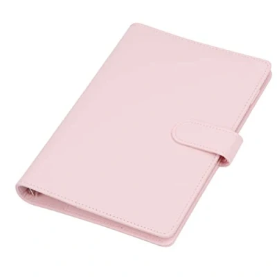 Immagine di Raccoglitore ad Anelli A5, Copertina per Taccuino in Pelle PU Ricaricabile A5 Carta di Riempimento A5(carta interna non inclusa) Rosa