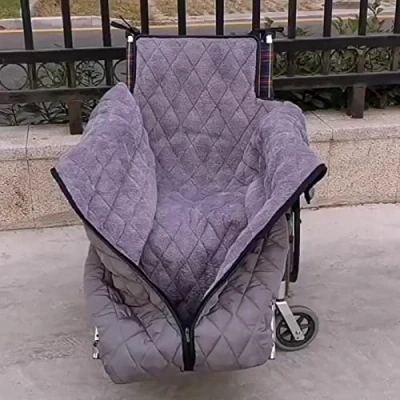 Immagine di TEMKIN Coperta Invernale per Sedia a rotelle addensata, coprigambe Foderato in Pile Antivento con Cerniera la Parte Inferiore della Gamba Calda pazienti Anziani e disabili