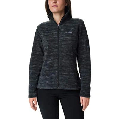 Immagine di Columbia Fast Trek Jacket, Giacca In Pile Con Cerniera Intera Donna, Black Spacedye Print, Taglia L