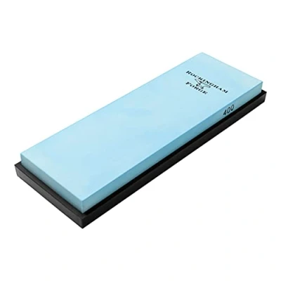 Immagine di Rockingham Forge Affilacoltelli in ceramica grana 400 grossolana/pietra per affilare coltelli, base silicone antiscivolo, RFC 186C