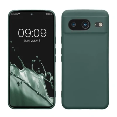 Immagine di kwmobile Custodia Compatibile con Google Pixel 8 Cover Back Case per Smartphone in Silicone TPU Protezione Gommata verde militare