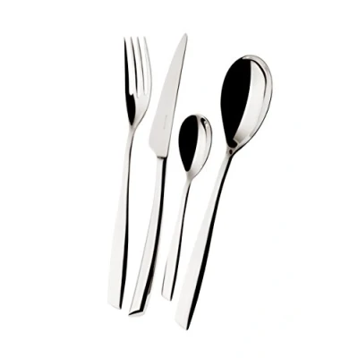 Immagine di BUGATTI, Riviera, Set Posate 24 Pezzi in Acciaio Inox 18/10. Servizio per 6 Persone Composto da Cucchiai, Forchette, Coltelli e Cucchiaini caffè