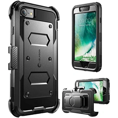 Immagine di i Blason Armorbox, Custodia per Apple iPhone 7 / 8 con protezione schermo e riduzione impatto, Nero