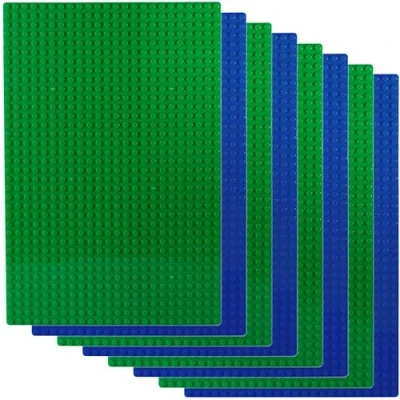 Immagine di Apostrophe Games Blocco da Costruzione Classico Piastre di Base Compatibile con Tutte Le Principali Marche (4x Verde e 4x Blu Rettangolo)
