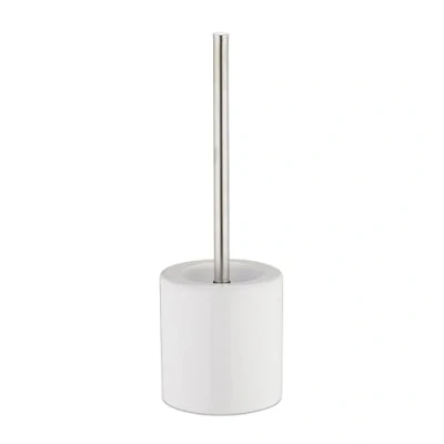 Immagine di Relaxdays 2X Scopini e Portascopini in Ceramica, per Bagno WC, Testa Scopino Sostituibile, HxD 38,5 x 12,5 cm, Bianco