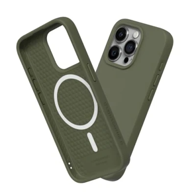Immagine di RhinoShield SolidSuit Case Compatible with Magsafe for [iPhone 15 Pro] Shock Absorbent Slim Design Protective Cover Premium Matte Finish 3.5M / 11ft Drop Protection Seaweed Green