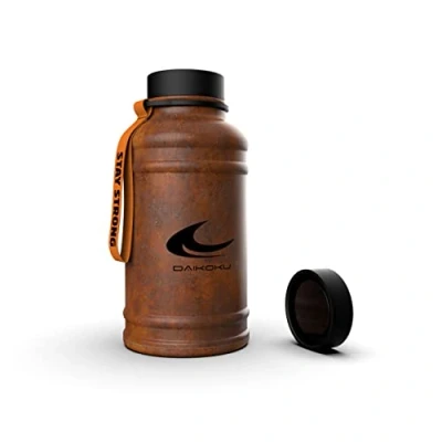 Immagine di Daikoku Bottiglia d&#039;Acqua in Acciaio Inossidabile 1.3L Antigoccia Isolamento Termico a Doppia Parete Perfetta per Palestra, Trekking e Viaggi Arancione