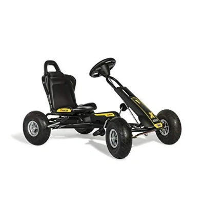 Immagine di Rolly Toys Pedalieri Ferbedo Go AT x Racer (Gokart/Kart in nero, con volante sonoro e pneumatici, a partire da circa 3 8 anni) 105007, Colore giallo, 102 60 64 cm