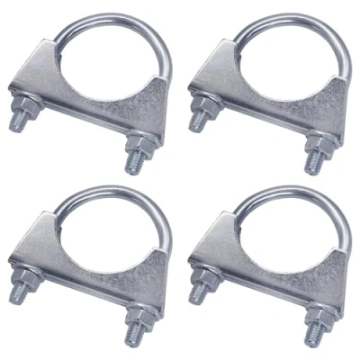 Immagine di SKIR&#039;CO (4 pezzi) fascette stringitubo per tubi con diametro di 50 mm, morsetti a U, supporti zincati